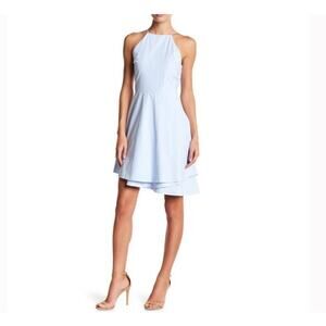 J.O.A High Neck Spagetti Strap Pleated Dress Size S Small Blue